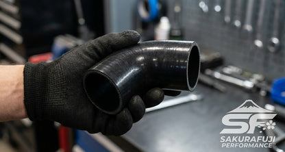 45 Degree Silicone Elbow Coupler Hose - 4-Ply Reinforced Black