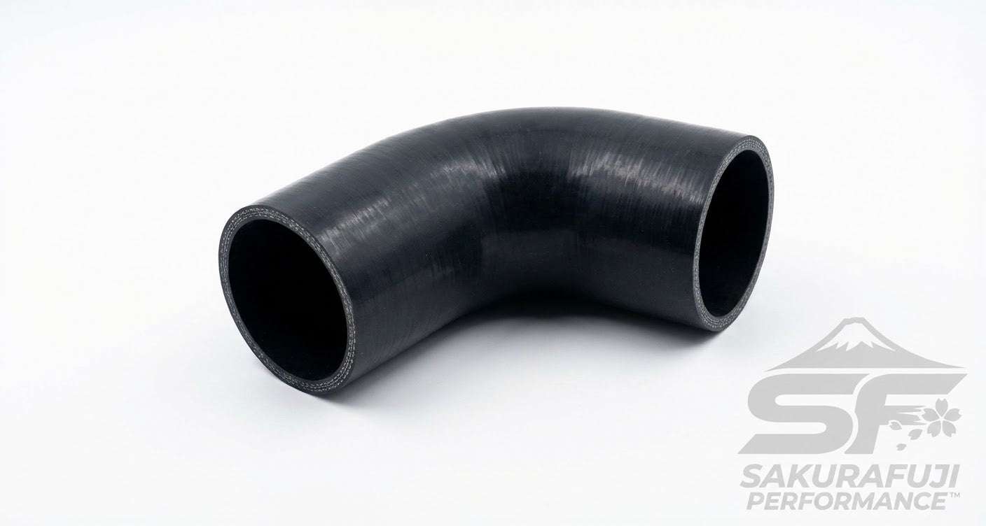 45 Degree Silicone Elbow Coupler Hose - 4-Ply Reinforced Black